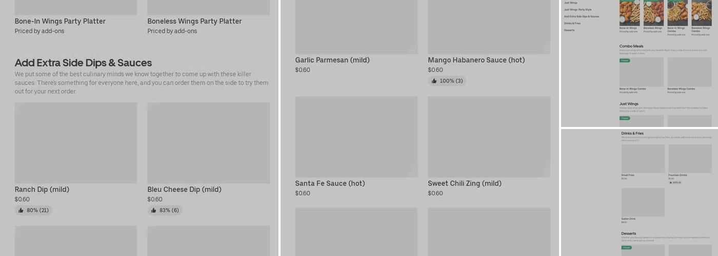 It's Just Wings Menu