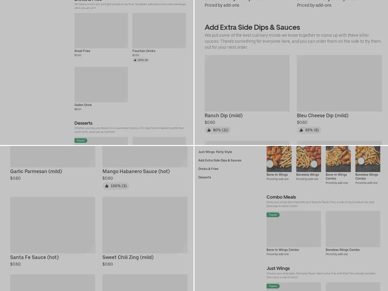 It's Just Wings Menu