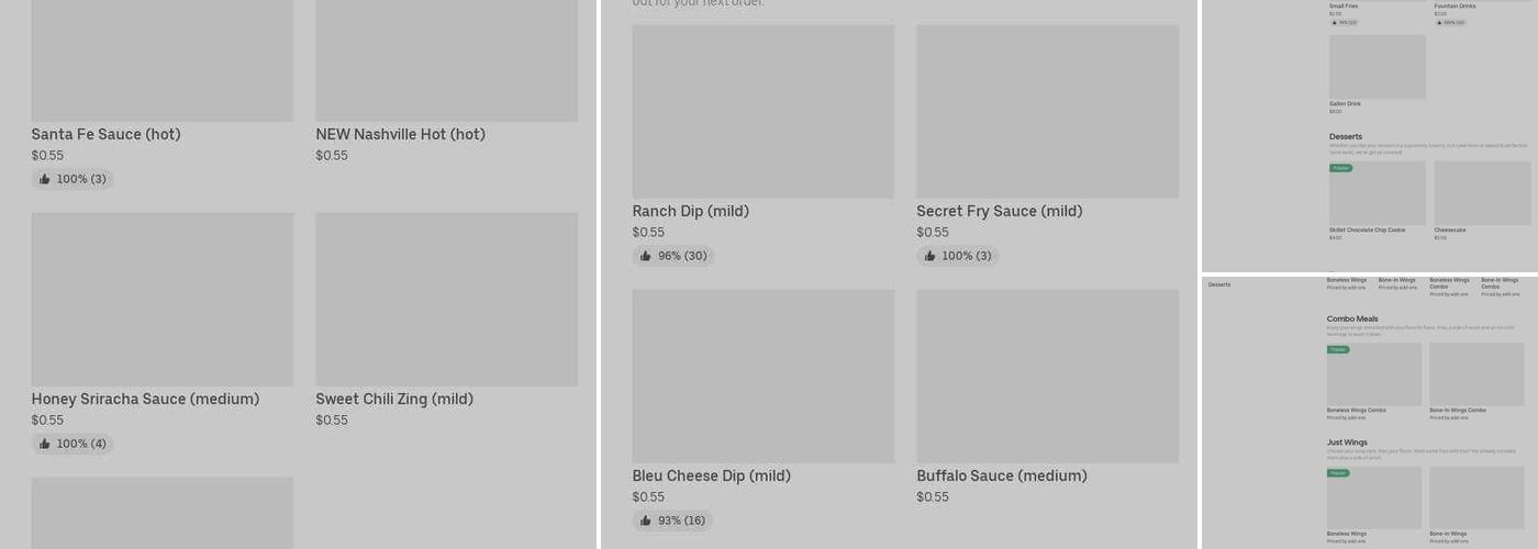 It's Just Wings Menu