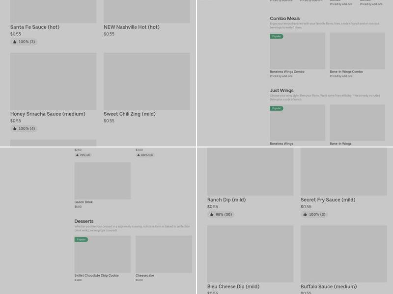 It's Just Wings Menu