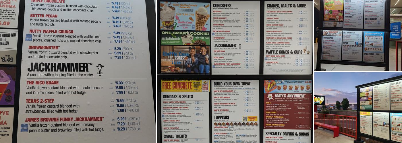 Andy's Frozen Custard Menu