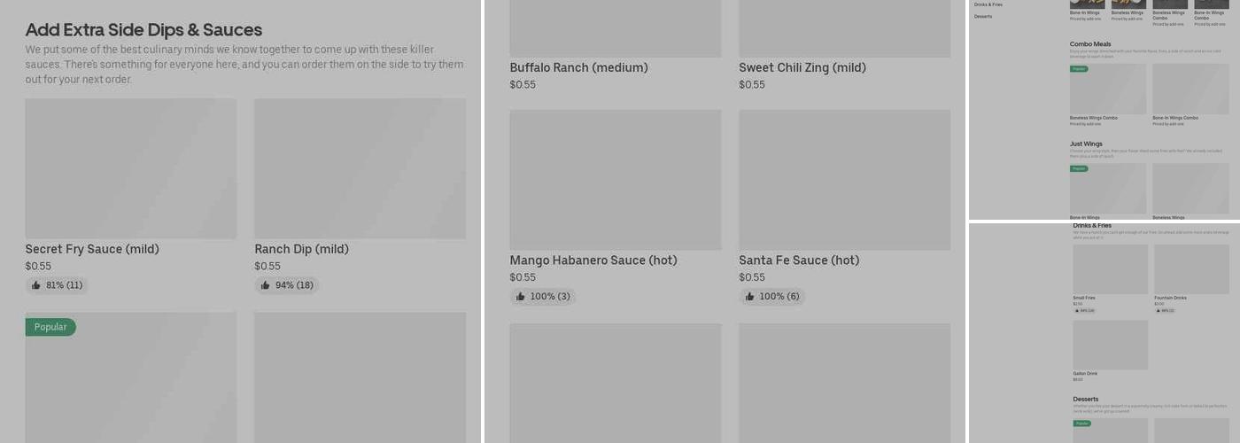 It's Just Wings Menu