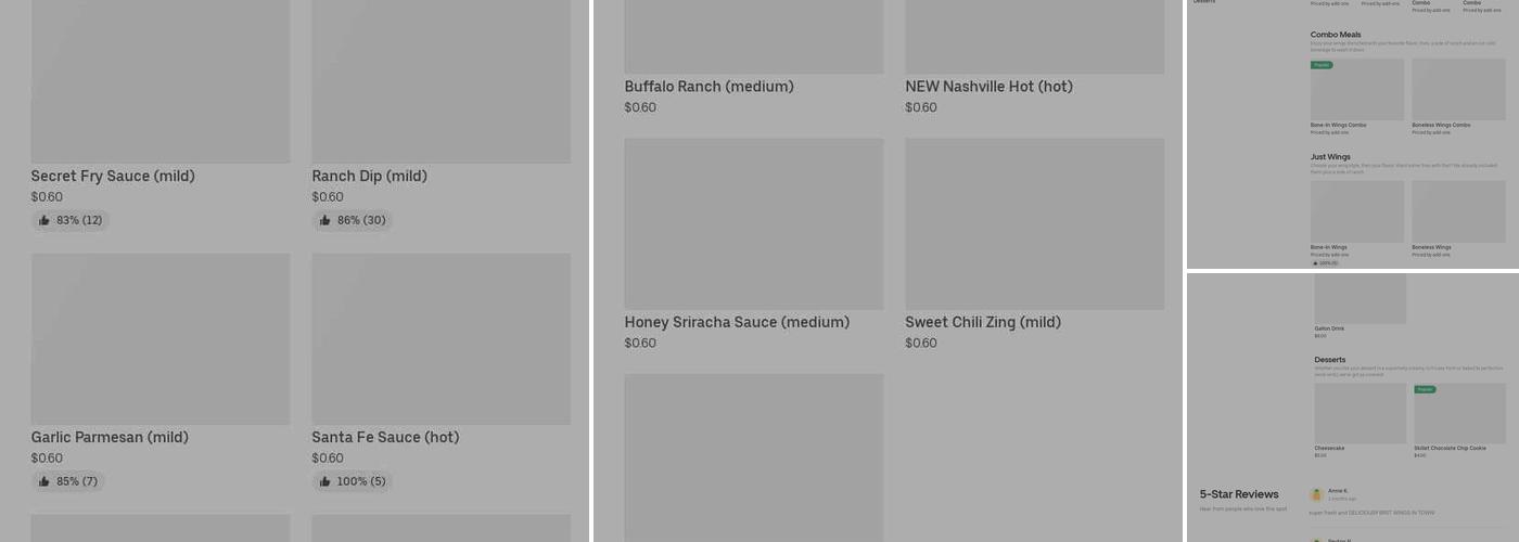 It's Just Wings Menu