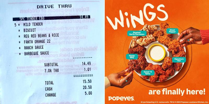 Popeyes Louisiana Kitchen Menu