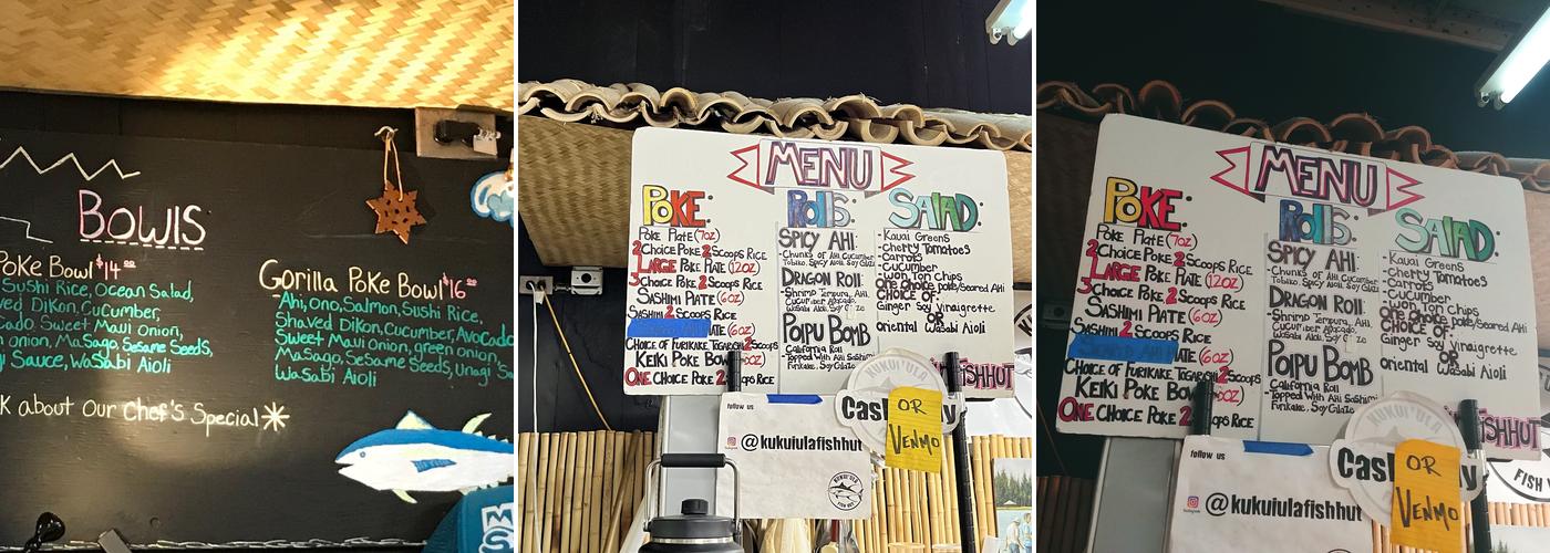 KUKUI'ULA FISH HUT Menu