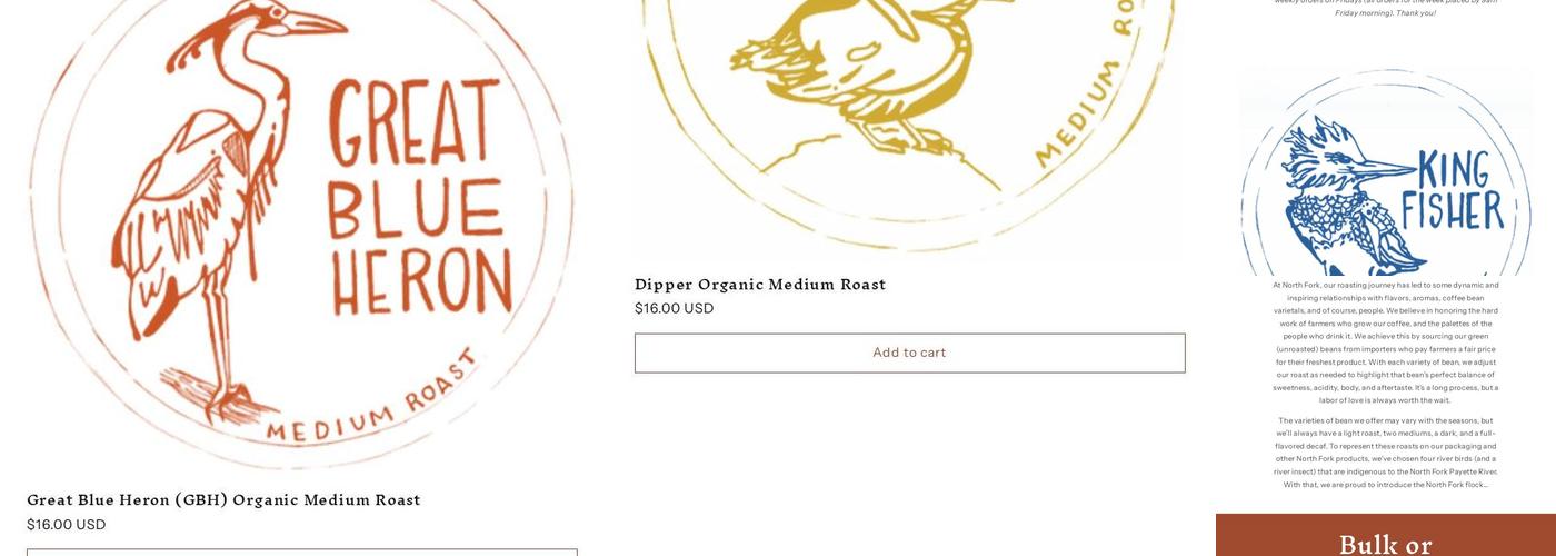 North Fork Coffee Roasters Menu