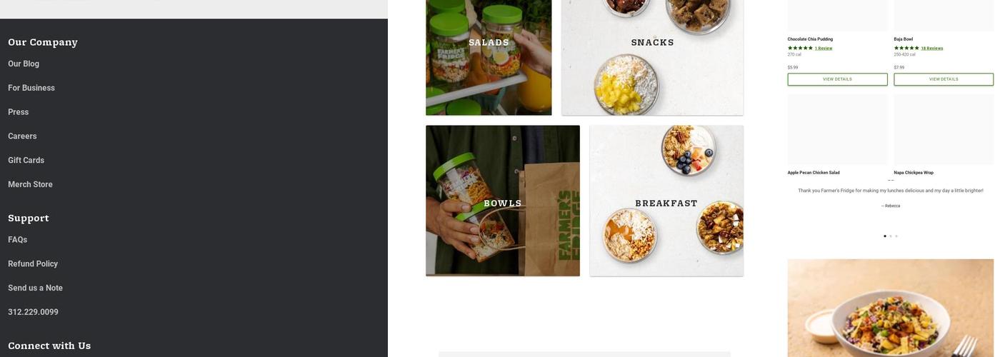 Farmer's Fridge Menu
