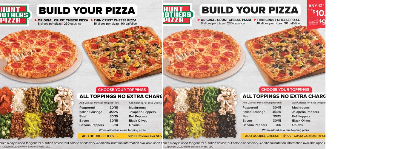 Hunt Brothers Pizza Menu