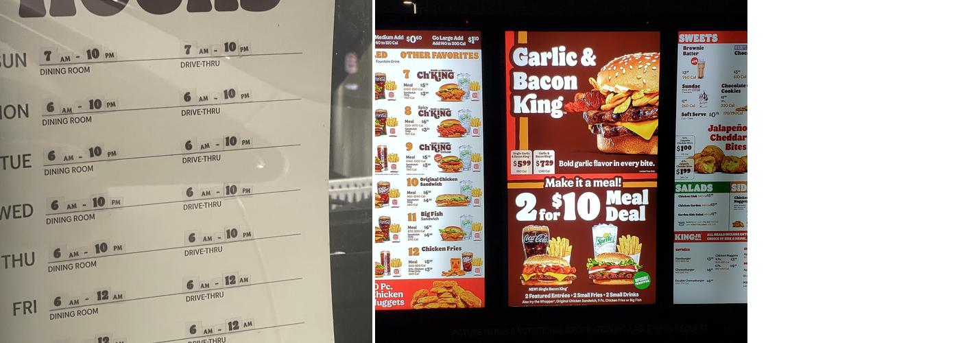 Burger King Menu