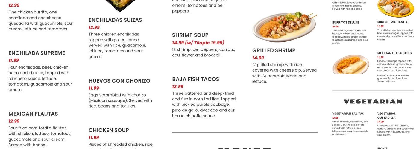 Fiesta Time Amigos Menu