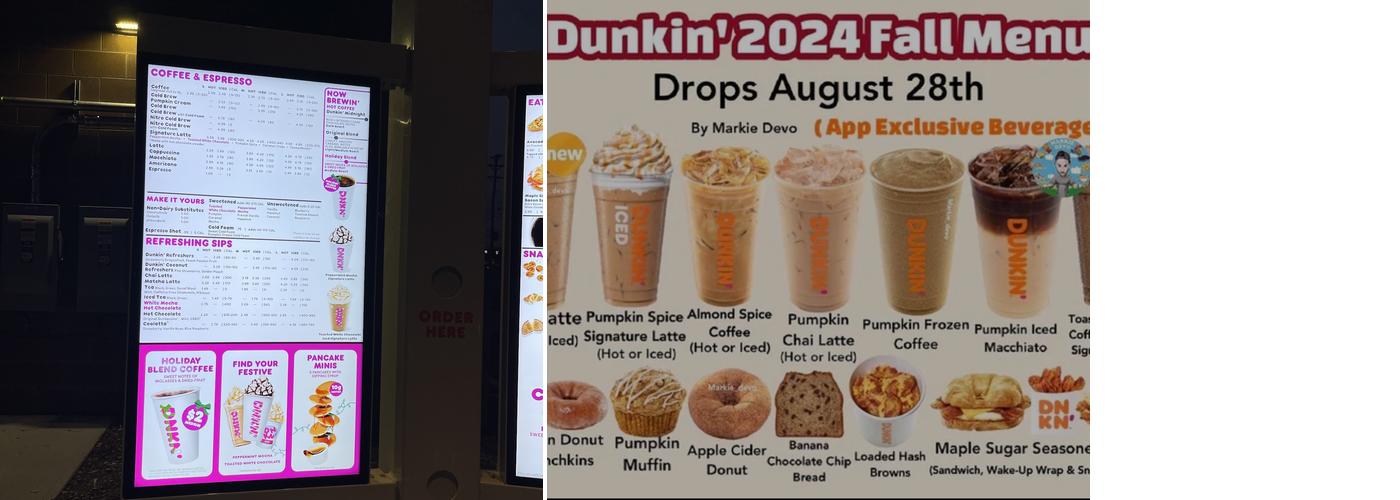 Dunkin' Menu