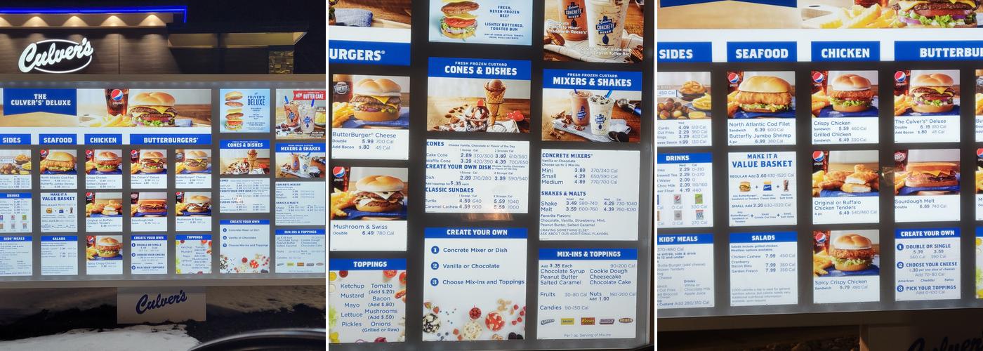 Culver's Menu