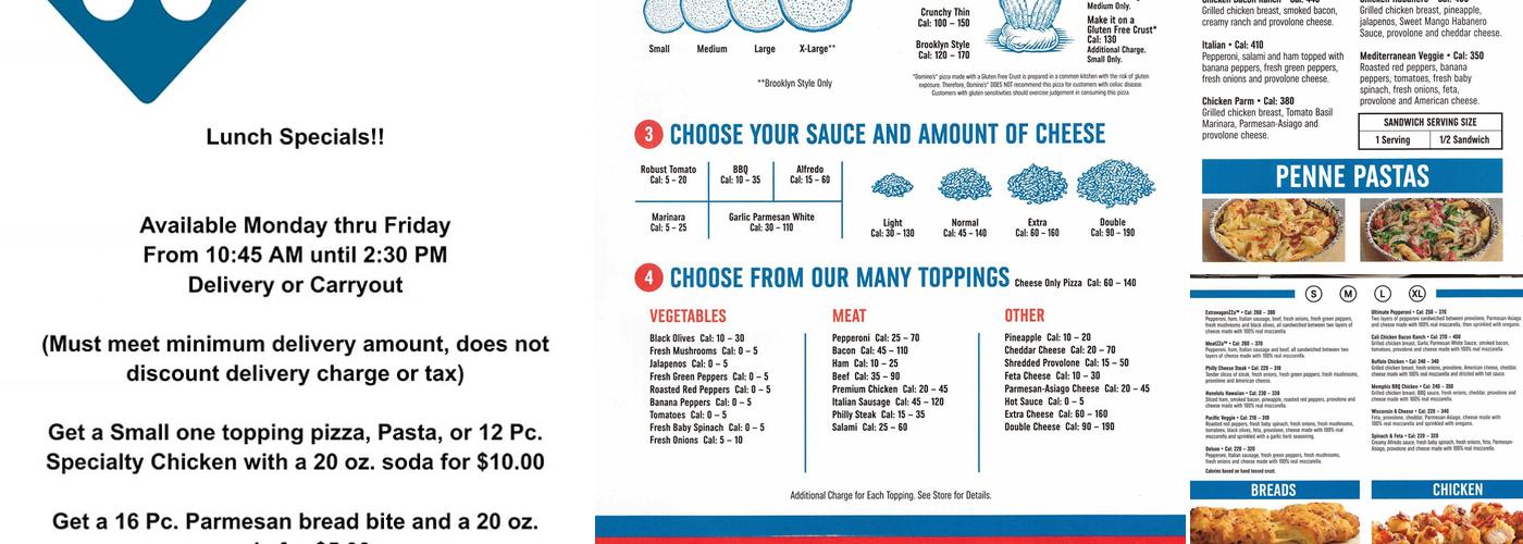 Domino's Pizza Menu