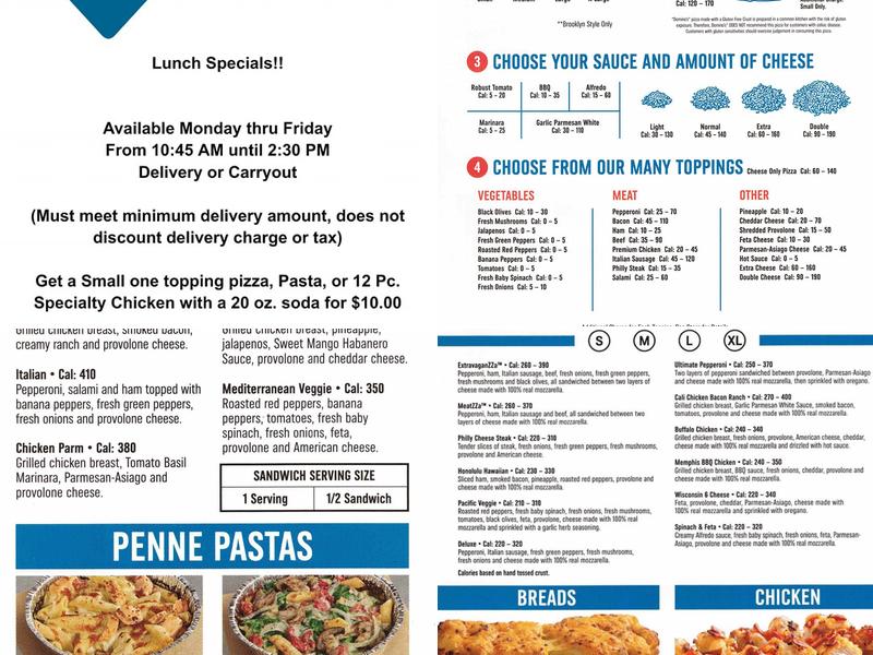 Domino's Pizza Menu