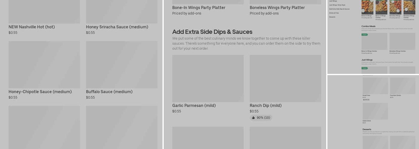 It's Just Wings Menu