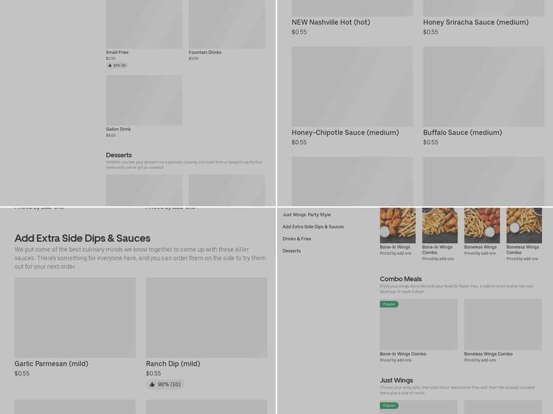 It's Just Wings Menu