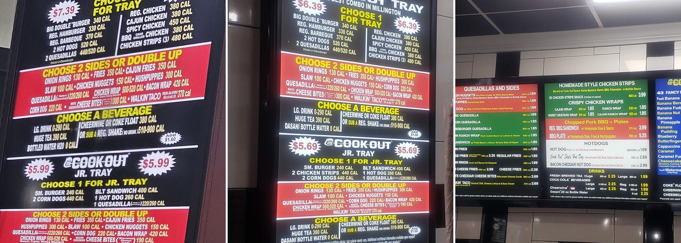 Cook Out Menu