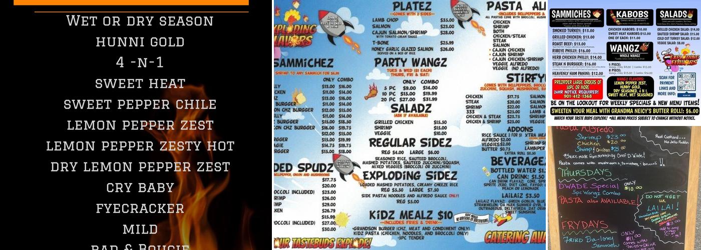 Exploding Flavors Menu