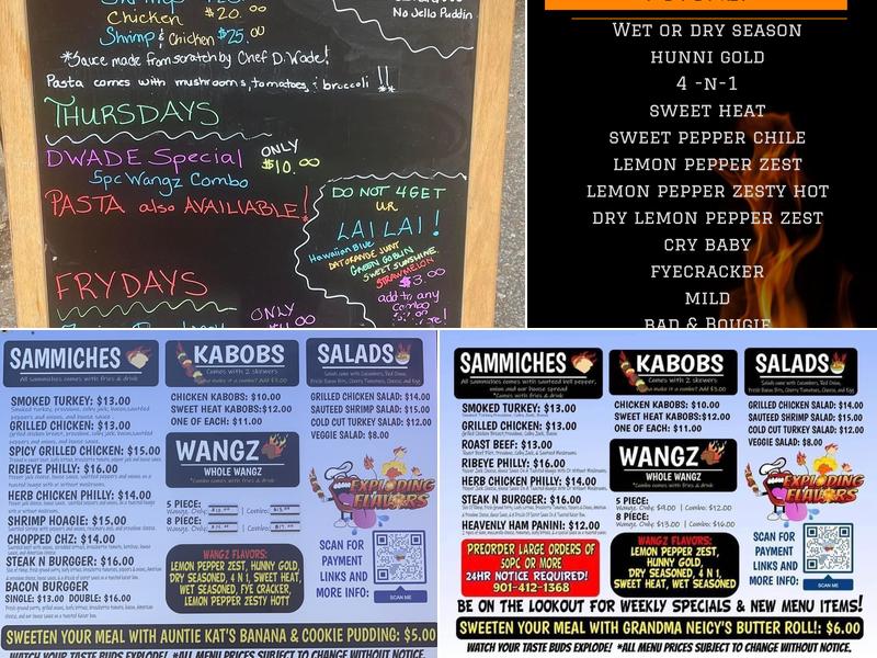 Exploding Flavors Menu