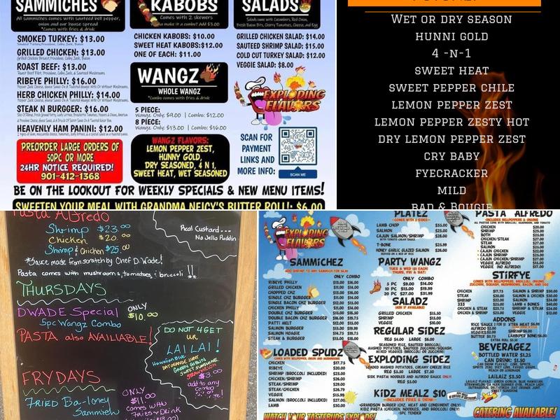 Exploding Flavors Menu