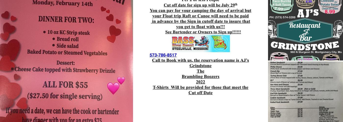 AJ's Grindstone Restaurant & Bar Menu