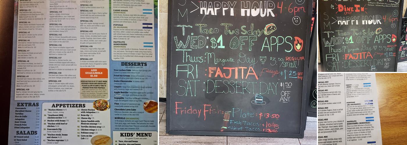 La Calera Mexican Bar & Grill Menu