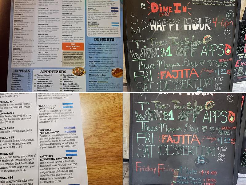 La Calera Mexican Bar & Grill Menu