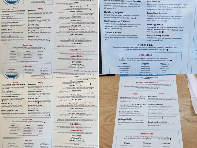 Ocean View Restaurant Menu
