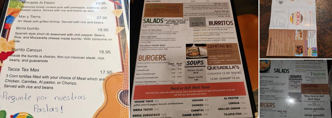 Kitchen Tex-Mex Restaurant Menu