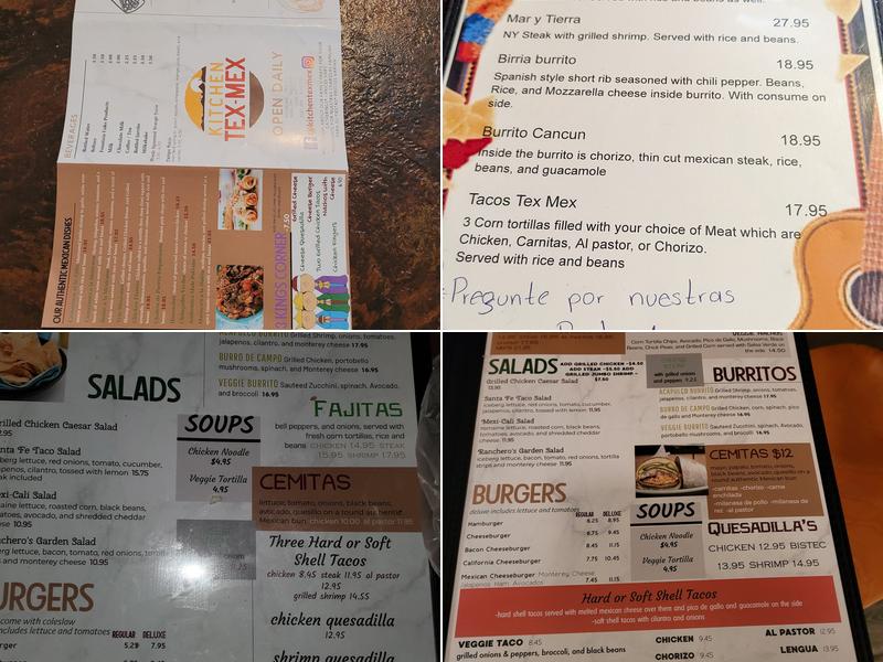 Kitchen Tex-Mex Restaurant Menu