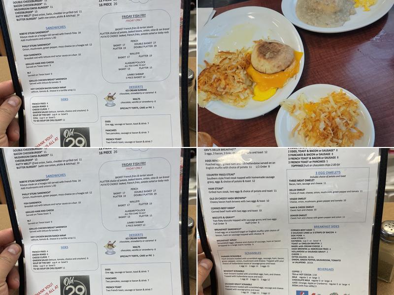 Old 29 Cafe Menu