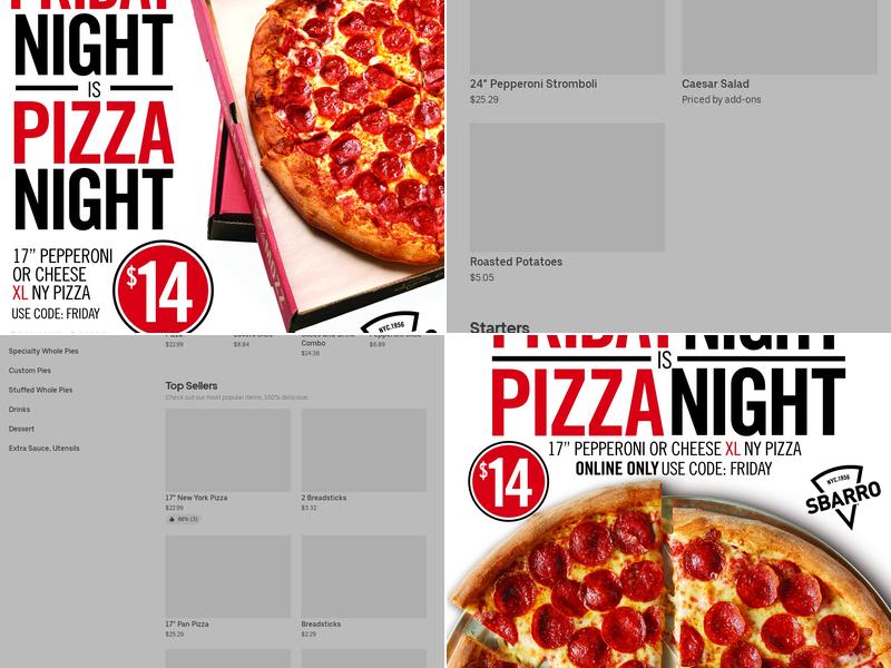 Sbarro Menu