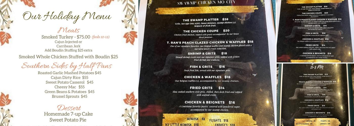 Swamp Chicken Mo City Menu