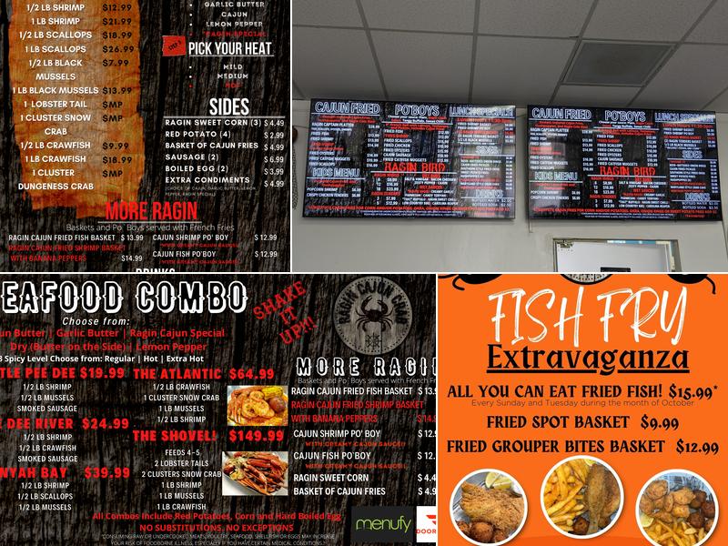 Ragin Cajun Crab Menu
