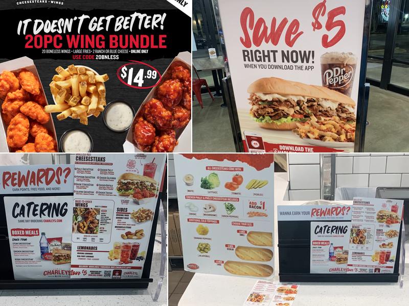 Charleys Cheesesteaks and Wings Menu