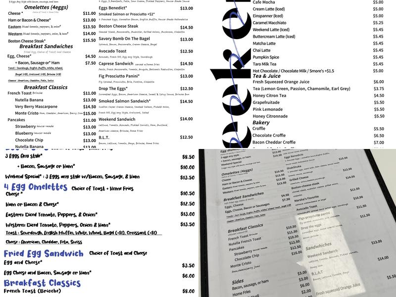 Cafe Weekend Menu