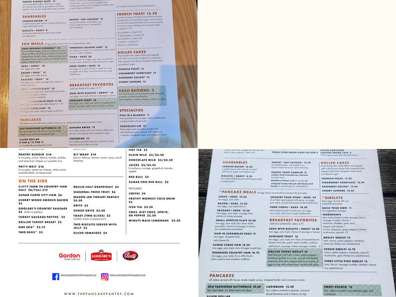 The Pancake Pantry - Nashville Menu