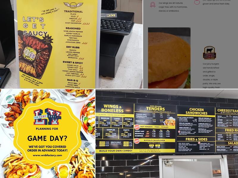 WNB Factory - Wings & Burger Menu