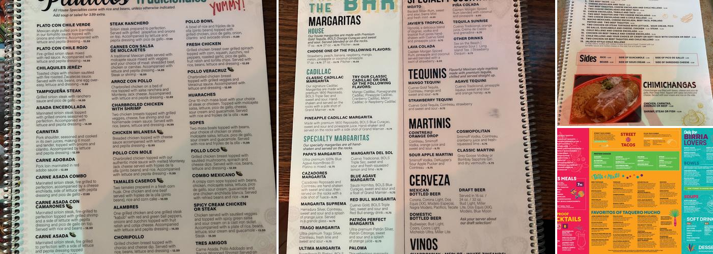 Papa's & Beer Roswell Menu