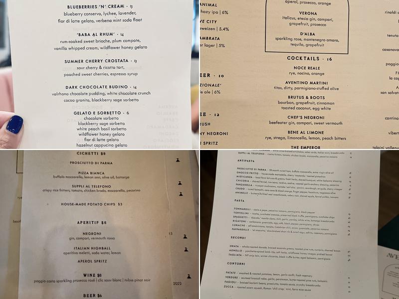 Aventino Menu