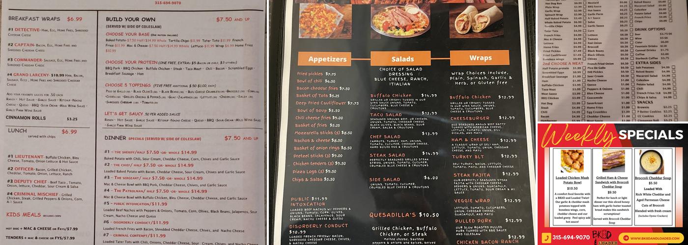 Bk8d & Loaded Menu
