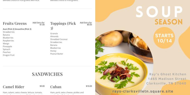 Ray's (ghost kitchen) Menu