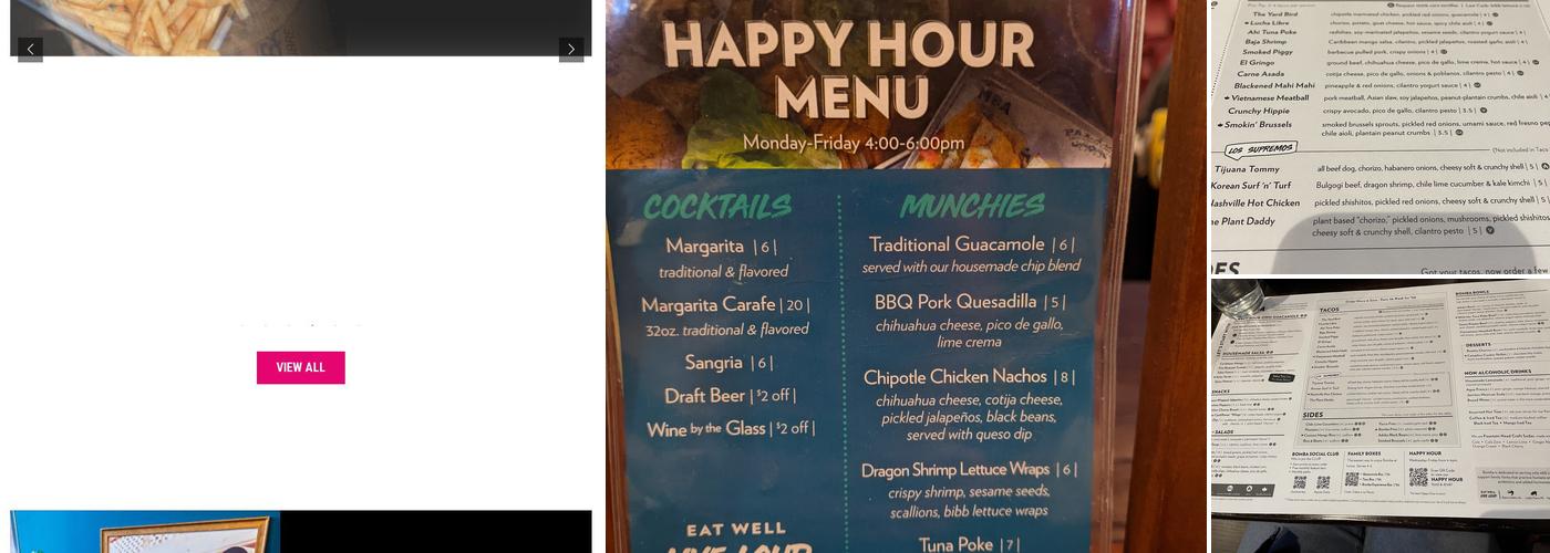 Bomba Taco + Bar | Newtown Menu