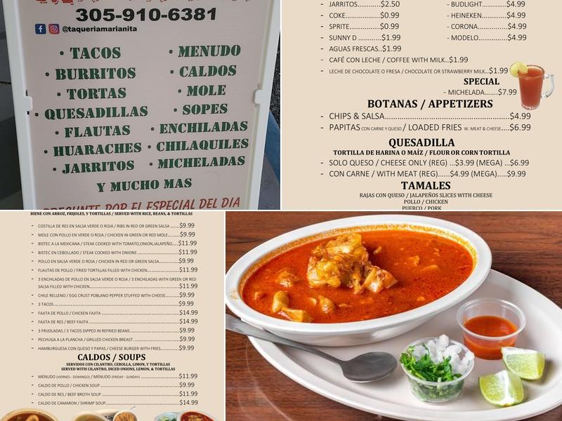 Taqueria Marianita Menu