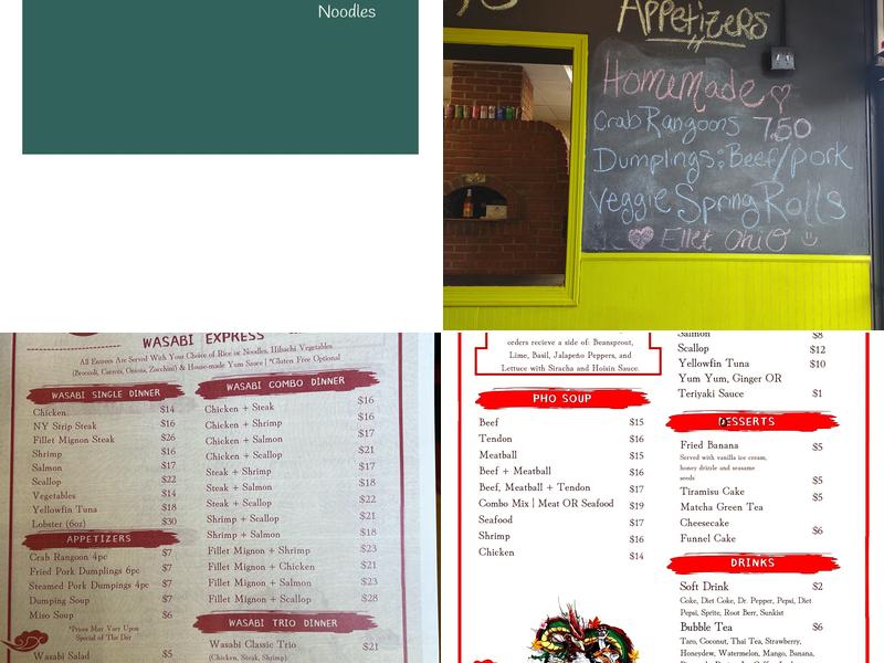 Wasabi Pattaya Express Menu