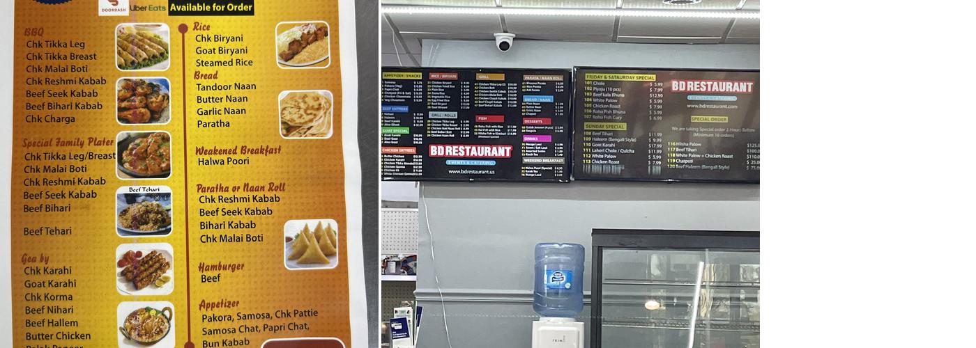 BD Restaurant Menu