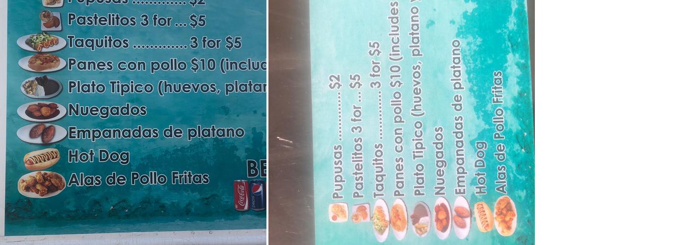 Pupuseria y Antojitos buen gusto Menu