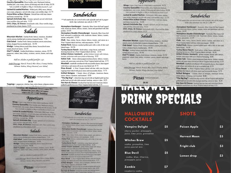 McCoy Station Menu
