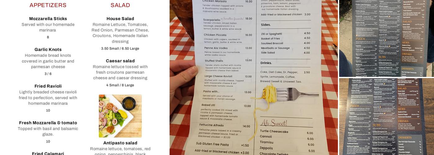 Sorelles Italian Restaurant & Pizzeria Menu