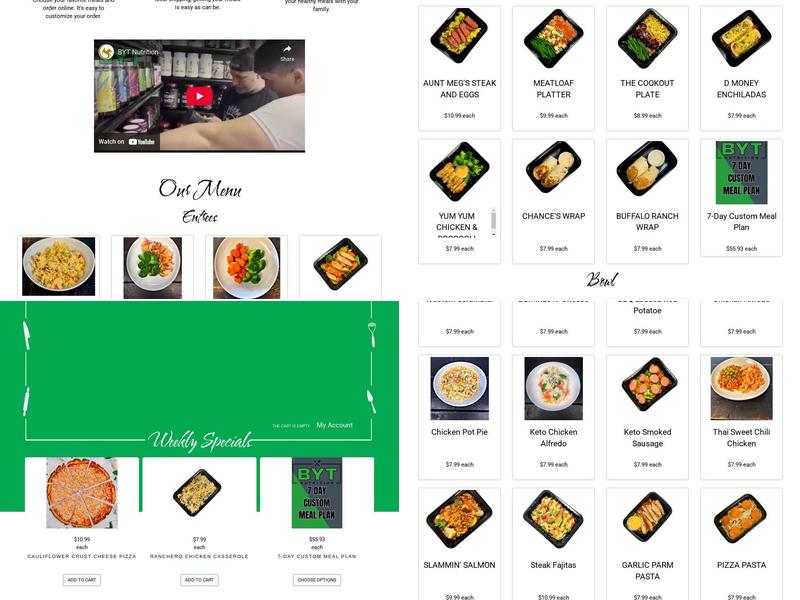 Build Your Temple Nutrition Menu